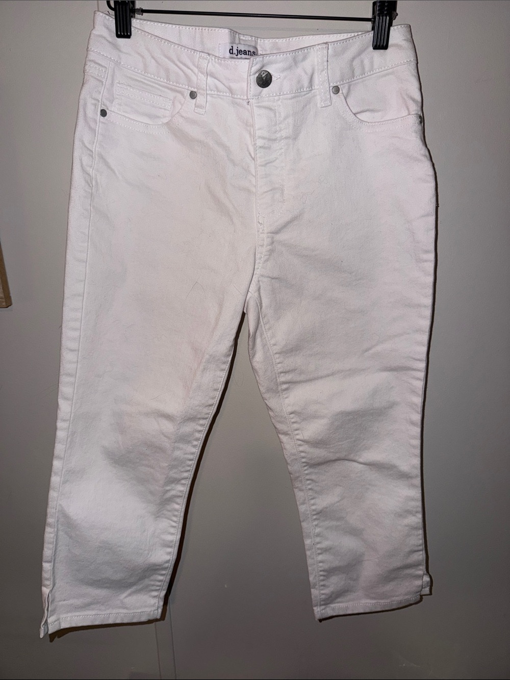 d. jeans White Cropped Skinny Jeans